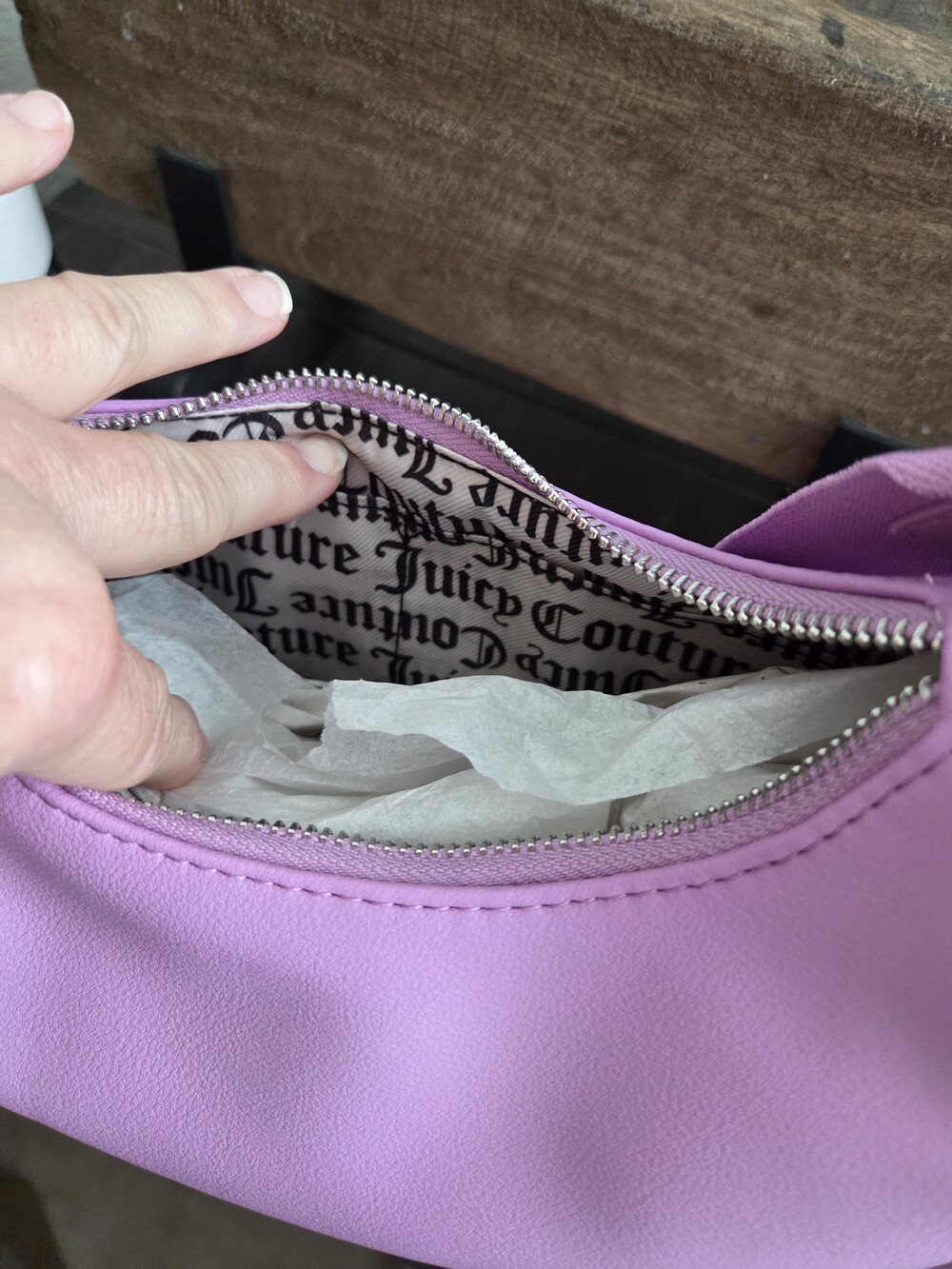 Juicy Couture Rhinestone Logo Shoulder Bag Pink NWT - Picture 5 of 5